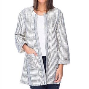 Collection by Bobeau Abel Woven Long Open Front Blazer